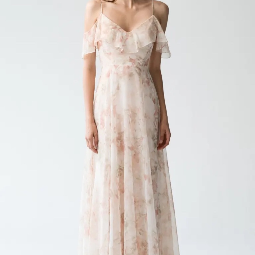 Jenny Yoo Mila Bridesmaid Dress Watercolor Garden Blush Multi Size 22
